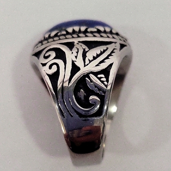 707- Lapis Lazuli Natural Gemstone Handmade Men's Ring Size 9 NWT - Picture 8 of 8